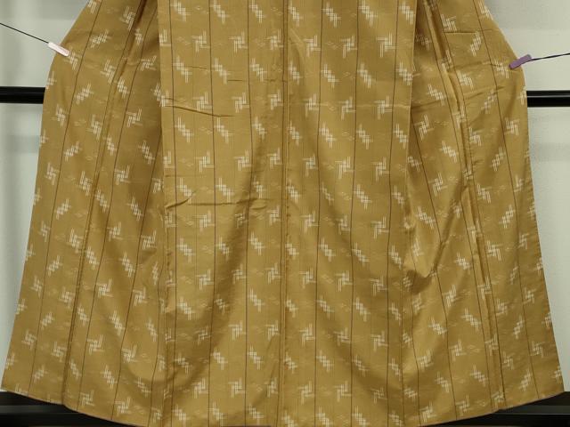 平和屋着物●極上 本場琉球絣 紬 丁字染色地 反端付き 逸品 DZAB6110kh6