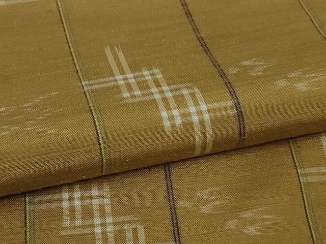 平和屋着物●極上 本場琉球絣 紬 丁字染色地 反端付き 逸品 DZAB6110kh6