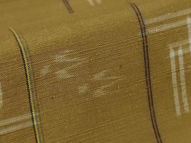 平和屋着物●極上 本場琉球絣 紬 丁字染色地 反端付き 逸品 DZAB6110kh6