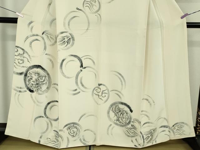 平和屋本店●極上 訪問着 手描き 龍 象牙色地 逸品 DZAB6140kh6