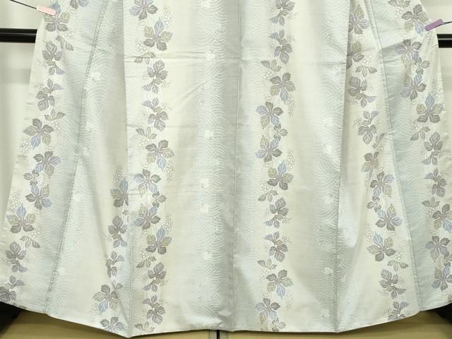 平和屋本店●極上 伝統工芸士 紫峰作 本場大島紬 白大島 彩華 むらなか謹製 葡萄蔦の葉文 ほていや扱い 証紙付き 逸品 DZAB6143kh6