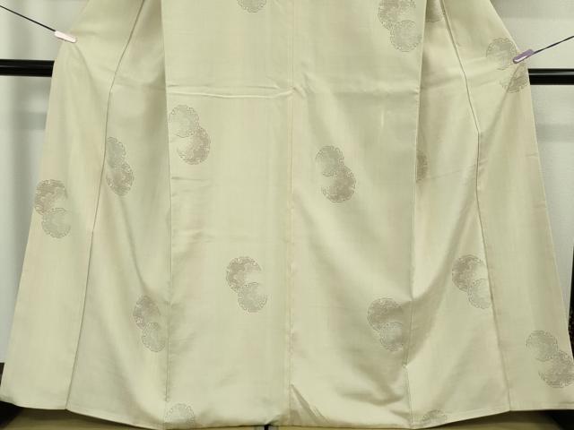 平和屋本店●極上 結城紬 100亀甲 飛び亀甲柄 雪輪重ね 砂色地 証紙付き 逸品 DZAB6145kh6