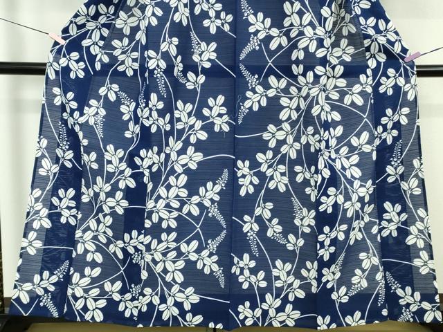 平和屋本店∴極上 夏物 竺仙 小紋・浴衣兼用 変わり絽 綿絽 花萩文 ゑり善扱い たとう紙付き 逸品 DZAB6152kh6