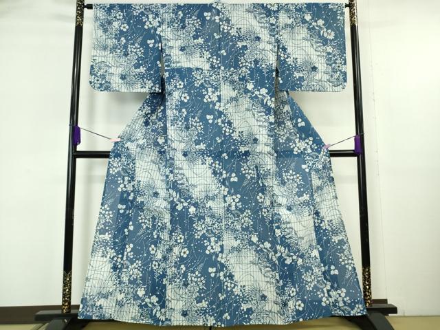 平和屋本店∴極上 夏物 浴衣 綿紅梅 秋草文 綿 ゑり善扱い たとう紙付き 逸品 DZAB6153kh6