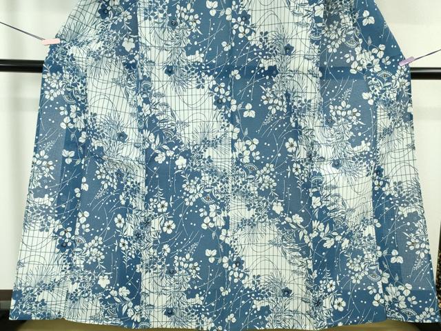 平和屋本店∴極上 夏物 浴衣 綿紅梅 秋草文 綿 ゑり善扱い たとう紙付き 逸品 DZAB6153kh6