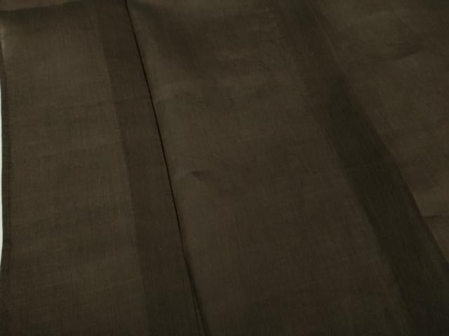 平和屋着物*極上 夏物 本場小千谷ちぢみ 麻 色無地 黒紅色 逸品 未使用 DZAB6154kh6