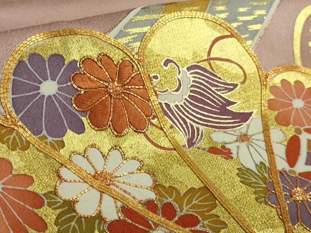 平和屋本店●極上 創業460年・千總 色留袖 駒刺繍 束ね熨斗 宝尽くし花文 虹色地 金彩 大丸扱い 逸品 未使用 DZAB6163kh6
