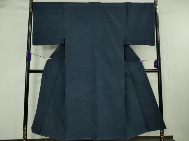平和屋本店●極上 男性 綿薩摩 東郷織物謹製 手織 實篤 永江明夫(正藍染) アンサンブル 長羽織 反端付き 逸品 未使用 DZAB6164kh6