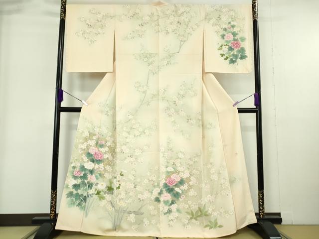 平和屋本店●極上 訪問着 作家物 草花文 暈し染め 逸品 DZAB6170kh6