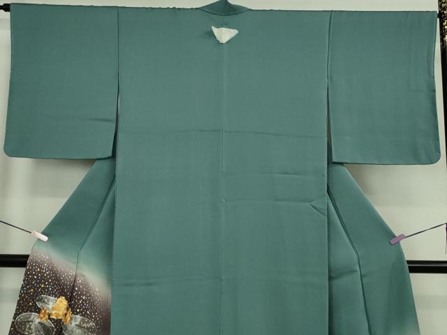 平和屋着物●極上 国際的伝統工芸作家 十二代・藤林徳扇 苑寿 色留袖 駒刺繍 暈し染め 金銀彩 銀通し地 反端付き 逸品 未使用 DZAB6172kh6