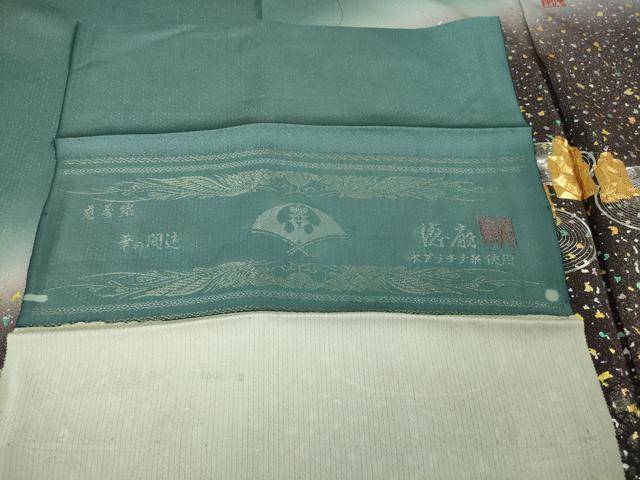 平和屋着物●極上 国際的伝統工芸作家 十二代・藤林徳扇 苑寿 色留袖 駒刺繍 暈し染め 金銀彩 銀通し地 反端付き 逸品 未使用 DZAB6172kh6