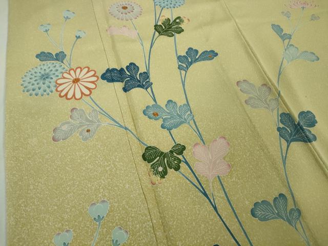 平和屋着物●極上 人間国宝・羽田登喜男 訪問着 駒刺繍 枝菊 たたき染め 逸品 DZAB6174kh6