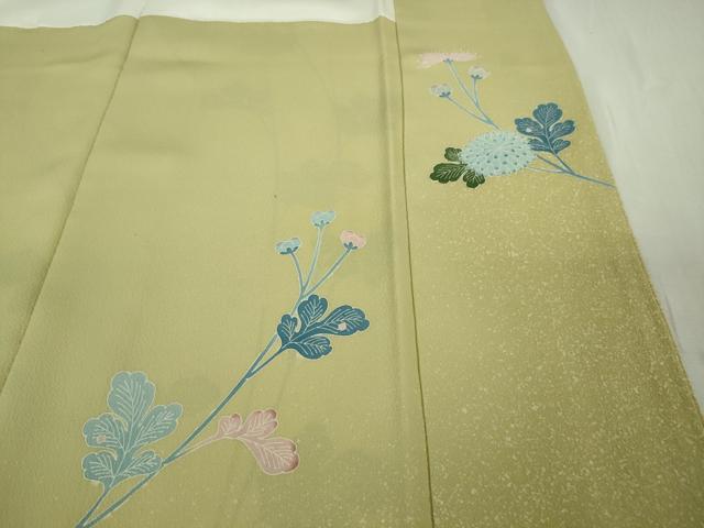 平和屋着物●極上 人間国宝・羽田登喜男 訪問着 駒刺繍 枝菊 たたき染め 逸品 DZAB6174kh6