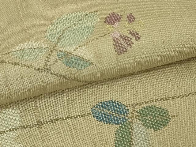 平和屋着物●極上 五代目・諏訪好風 訪問着 紬地 枝花文 枯色地 逸品 DZAB6194kh6