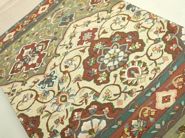 平和屋本店●極上 明綴れ 袋帯 花唐草 金糸 逸品 DZAB6210kh6