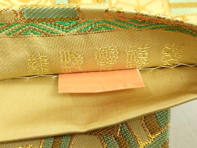 平和屋着物●極上 龍村晋謹製 全通柄袋帯 名物加賀蜀紅錦 金糸 逸品 DZAB6254kh6