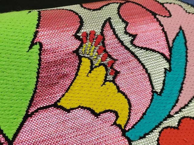 平和屋着物●極上 龍村美術織物 六通柄 本袋帯 富貴風手 黒地 金銀糸 逸品 DZAB6280kh6