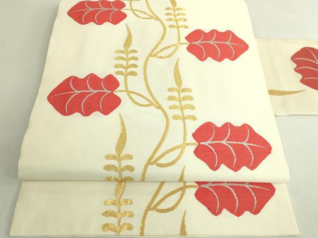 平和屋本店●極上 洛風林 工芸帯地 九寸名古屋帯 唐草文 金糸 逸品 DZAB6286kh6