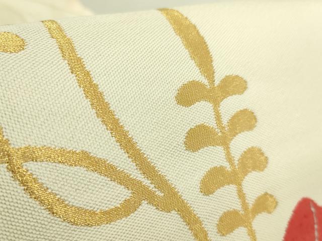 平和屋本店●極上 洛風林 工芸帯地 九寸名古屋帯 唐草文 金糸 逸品 DZAB6286kh6