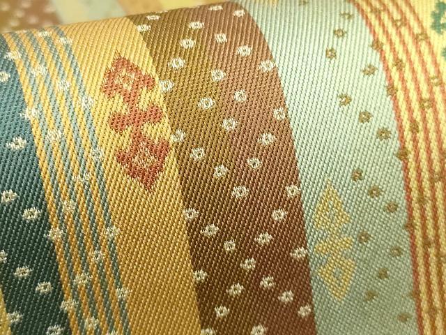 平和屋着物●極上 龍村美術織物 九寸開き名古屋帯 天平段文 逸品 DZAB6287kh6