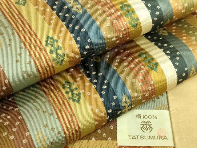 平和屋着物●極上 龍村美術織物 九寸開き名古屋帯 天平段文 逸品 DZAB6287kh6