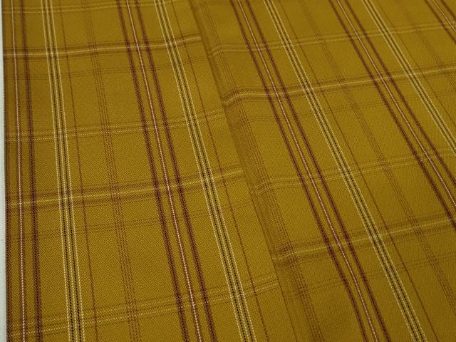 平和屋本店●極上 本場黄八丈 まるまなこ 紬 格子 逸品 DZAB6310kh6