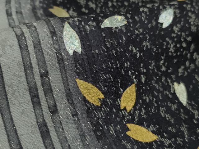 平和屋着物●極上 訪問着 作家・北村眞一 舞桜 暈し染め 金銀彩 銀通し地 逸品 DZAB6325kh6