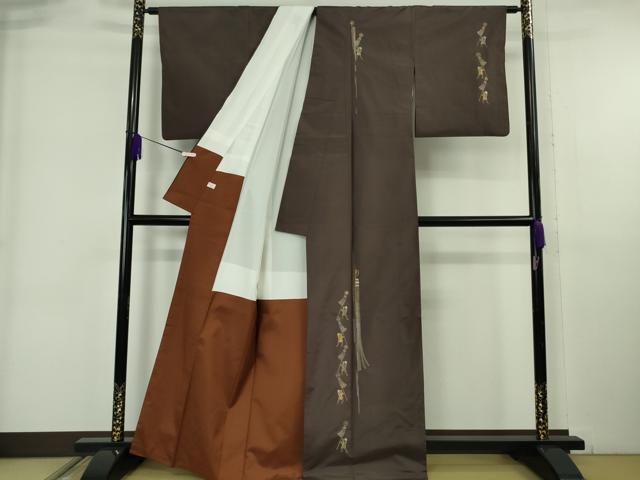 平和屋着物●極上 山口美術織物 皇室 伊勢神宮御用 西陣織 訪問着 白山紬 総刺繍 刺し子 錦繍 火消し 纏 冊子付き 逸品 DZAB6334kh6