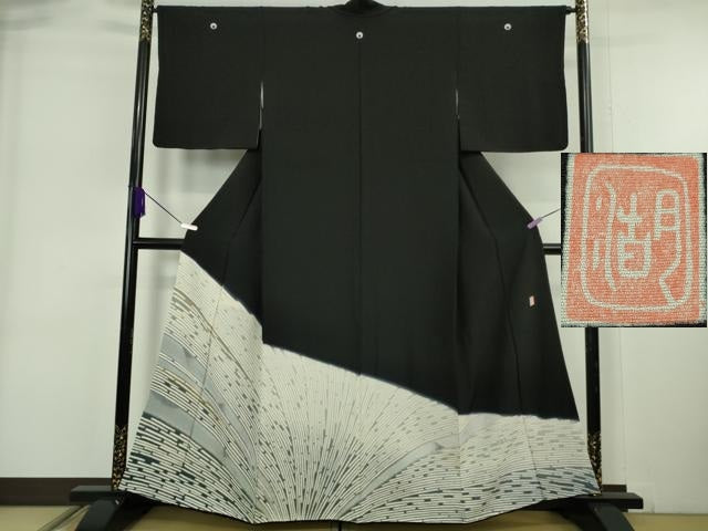 平和屋着物●極上 十日町 名門 滝泰謹製 黒留袖 中国三大刺繍 相良刺繍 おぼろ染め 暈し染め 金糸 逸品 DZAB6337kh6