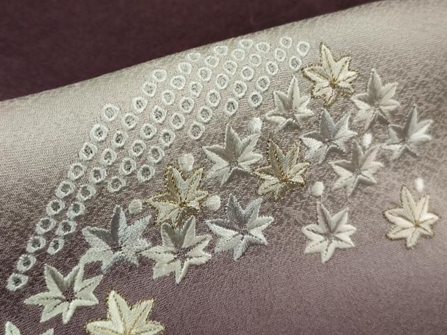 平和屋着物●極上 訪問着 総刺繍 吉祥花文 紫黒色地 暈し染め 金糸 さが美扱い 逸品 未使用 DZAB6341kh6