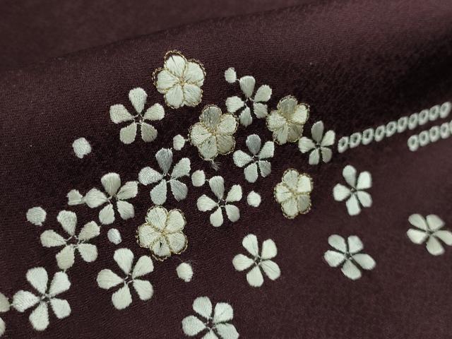 平和屋着物●極上 訪問着 総刺繍 吉祥花文 紫黒色地 暈し染め 金糸 さが美扱い 逸品 未使用 DZAB6341kh6