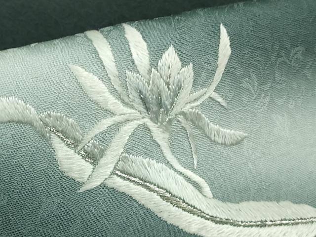 平和屋着物●極上 訪問着 総手刺繍 月下美人 褐返色地 暈し染め 逸品 未使用 DZAB6342kh6