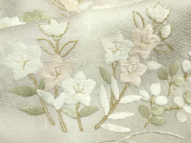 平和屋本店●極上 訪問着 総刺繍 風景吉祥花松文 暈し染め 金糸 逸品 未使用 DZAB6350kh6
