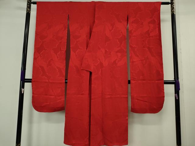 平和屋本店●極上 アンティーク 大正ロマン 振袖・長襦袢(袷)セット 駒刺繍 御所車梅松文 黒地 金彩 逸品 DZAB6355kh6
