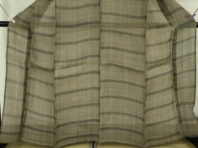 平和屋本店*極上 夏物 芭蕉布 手積み芭蕉糸100% 横段文 希少色 逸品 未使用 DZAB6358kh6