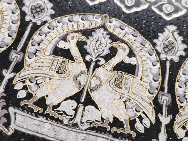 平和屋本店●極上 中国三大刺繍 スワトウ刺繍 汕頭刺繍 訪問着 鳥獣花文 暈し染め 金糸 金通し地 逸品 DZAB6360kh6