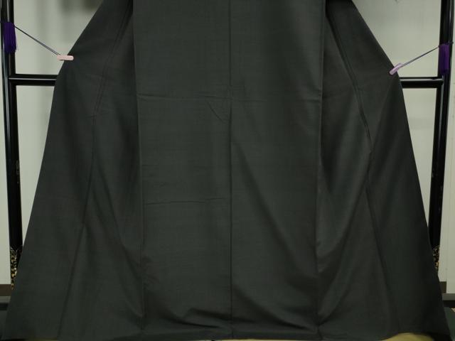 平和屋本店●極上 池田重子コレクション 結城紬 色無地 奥順謹製 はたおり娘 消炭色 証紙付き 逸品 DZAB6367kh6