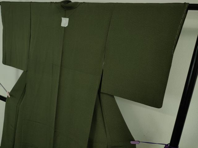 平和屋本店●極上 銀座もとじ 重要無形文化財 人間国宝 中村勇二郎 江戸小紋千歳茶色地 鬼しぼ縮緬 たとう紙付き 逸品 未使用 DZAB6377kh6