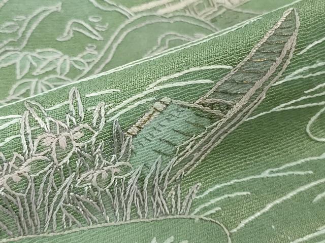 平和屋本店●極上 中国三大刺繍 スワトウ刺繍 汕頭刺繍 蘇州刺繍 総刺繍 訪問着 人物風景花文 暈し染め 金糸 逸品 DZAB6381kh6