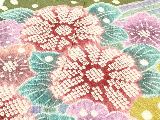 平和屋本店●極上 振袖 絞り 舞花文 逸品 未使用 DZAB6386kh6