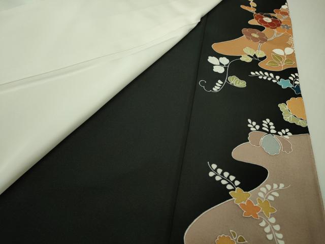 平和屋本店●極上 創業460年・千總 黒留袖 駒刺繍 吉祥花文 金彩 松坂屋扱い 逸品 DZAB6392kh6