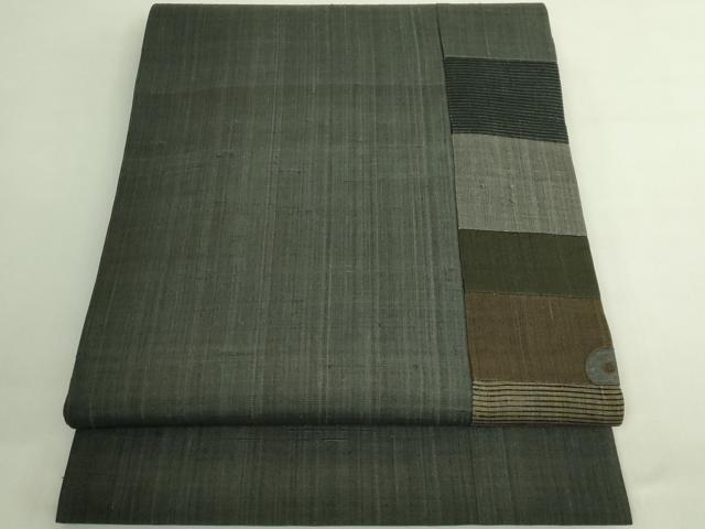平和屋本店●極上 Maru Factory 丸山正 太鼓柄袋帯 紬地 逸品 DZAB6427kh6