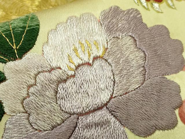 平和屋本店●極上 アンティーク 大正ロマン 全通柄 京袋帯 手刺繍 唐獅子 金銀糸 逸品 DZAB6474kh6