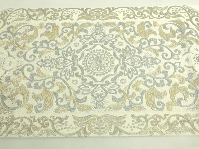 平和屋本店●極上 金彩友禅 卓越技能者 名工・和田光正監修 京金彩 由光 太鼓柄袋帯 洋花文 金銀彩 逸品 未使用 DZAB6497kh6