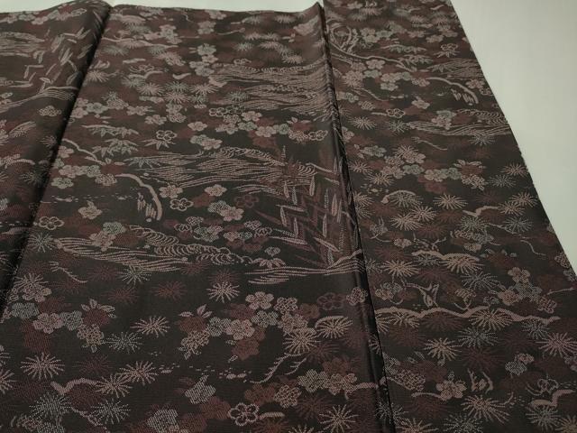 平和屋本店●極上 創業200年・7代目永治屋清左衛門 訪問着 お召地 水辺風景花文 紫黒色地 逸品 DZAB6507kh6