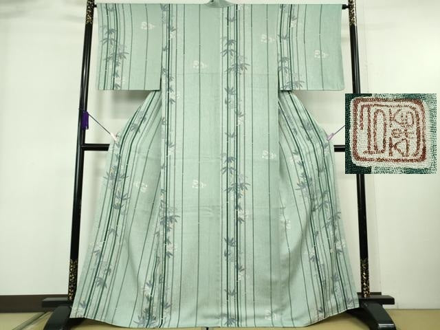 平和屋着物●極上 人間国宝 羽田登喜男 TOKIOetTOKI 訪問着 鴛鴦 笹竹文 逸品 未使用 DZAB6511kh6