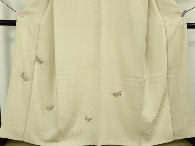 平和屋本店●極上 京都祇園の老舗 ぎをん齋藤 付下げ 駒刺繍 疋田蝶 菊唐草地紋 蒸栗色地 たとう紙付き 逸品 DZAB6523kh6