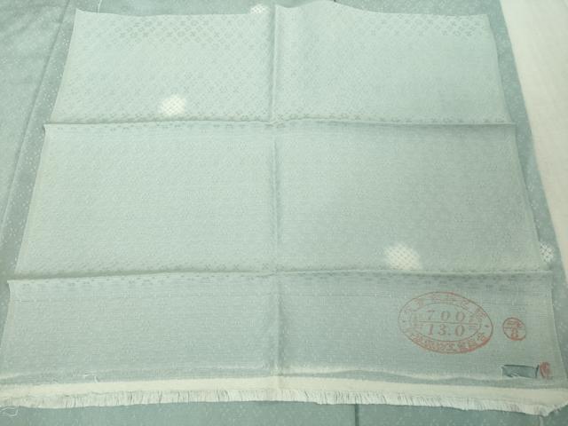 平和屋着物●極上 染師 久保伊智郎 小紋 鹿の子丸文 暈し染め 水色地 反端付き 逸品 未使用 DZAB6531kh6