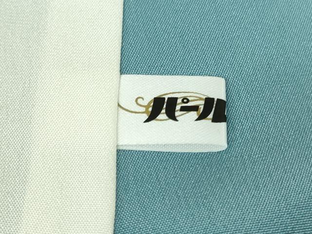平和屋着物●極上 染師 久保伊智郎 小紋 鹿の子丸文 暈し染め 水色地 反端付き 逸品 未使用 DZAB6531kh6