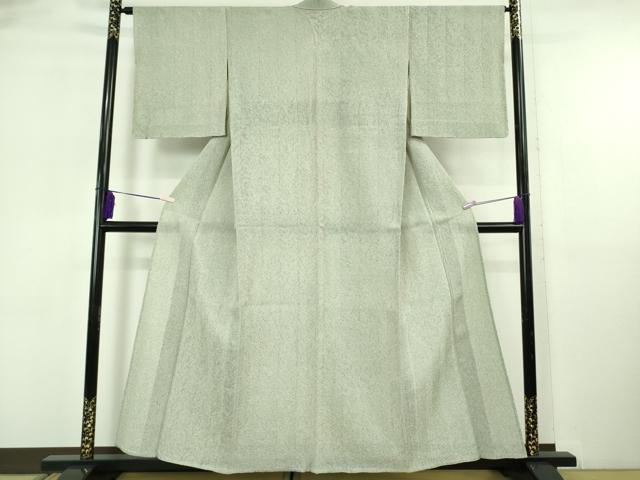 平和屋本店*極上 夏物 名門 藤娘きぬたや・総絞り 杢目絞り 小紋 絽 柳鼠色地 証紙付き 逸品 未使用 DZAB6532kh6
